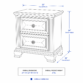 Blackwood Noir Bedroom Set Side table dimension