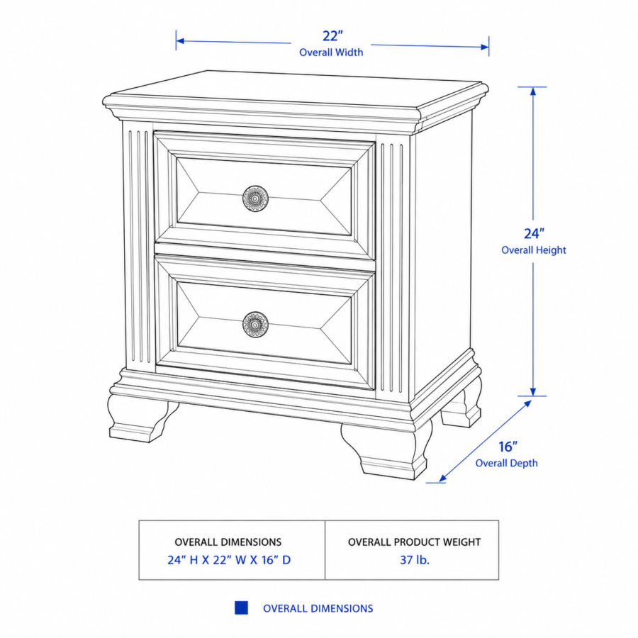 Blackwood-Noir-Bedroom-Set-sidetable-dimension Blackwood Noir Bedroom Set Side table dimension