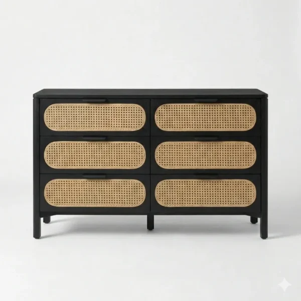 Creek cane dresser - Black (2)_6_ front view of cane dresser