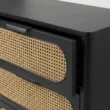 Close view of black dresser edge