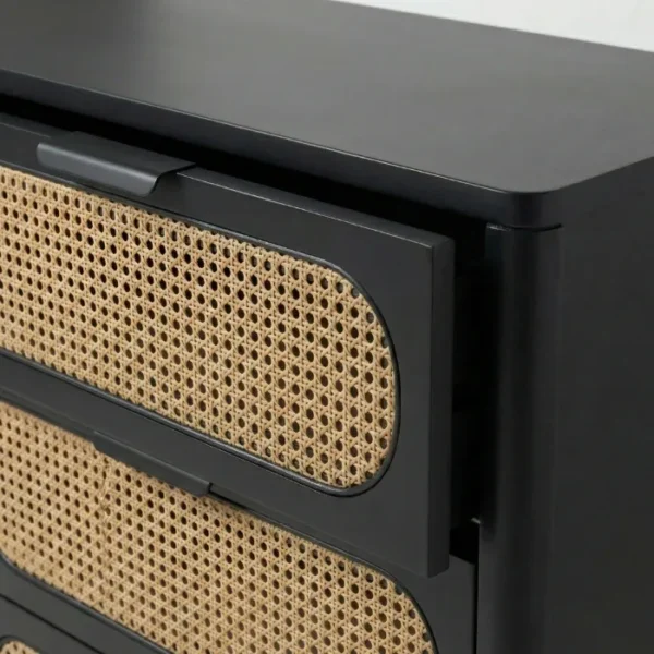 Creek cane dresser - Black (5)_9_ Close view of black dresser edge