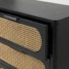 Close view of black dresser edge