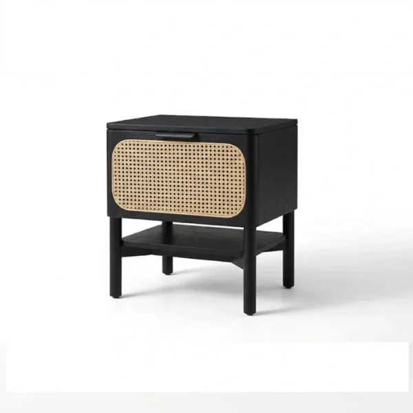 Creek cane side table - black_15_ angled view of black cane dresser