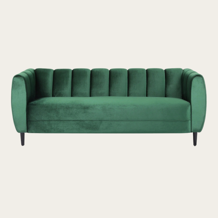 A luxurious Bebron Sofa featuring soft velvet upholstery