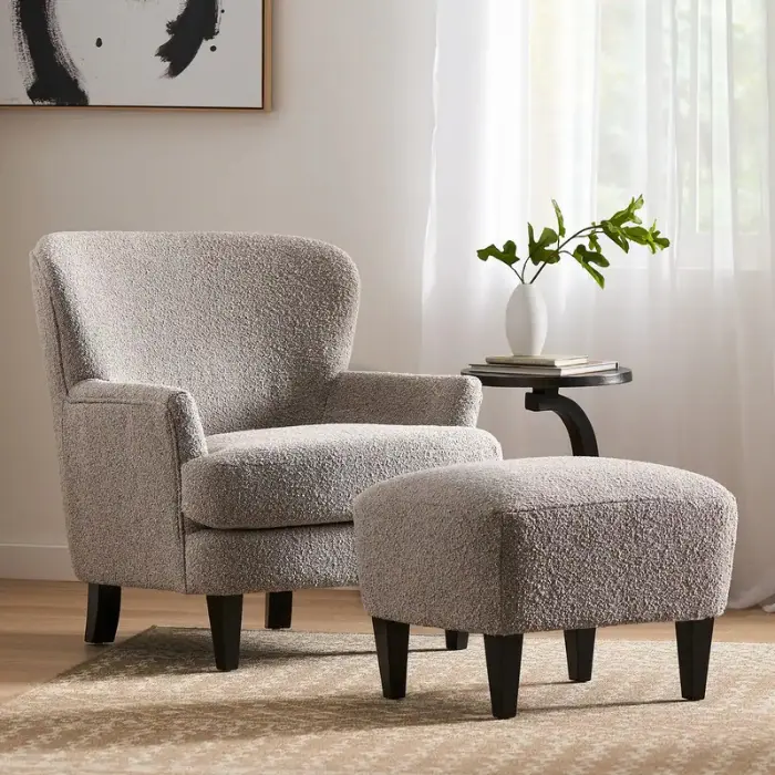 Styling image of Cloudhaven Boucle Chair with Ottoman