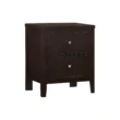Wooden side table in dark brown with two drawers