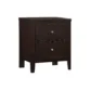 Wooden side table in dark brown with two drawers