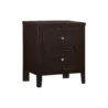 Wooden side table in dark brown with two drawers