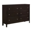 wooden dresser in dark brown showing 6 drawers