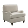 Motif Armchair featuring classic rolled arms, durable polyester upholstery, and walnut-finished turned legs. Ideal for luxury living spaces in Pakistan and UAE.
