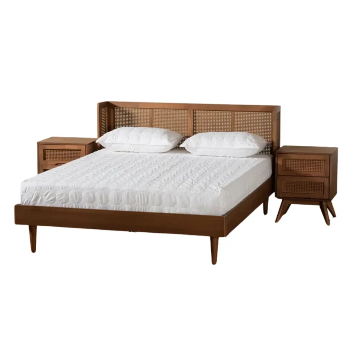 nordic bed in white background