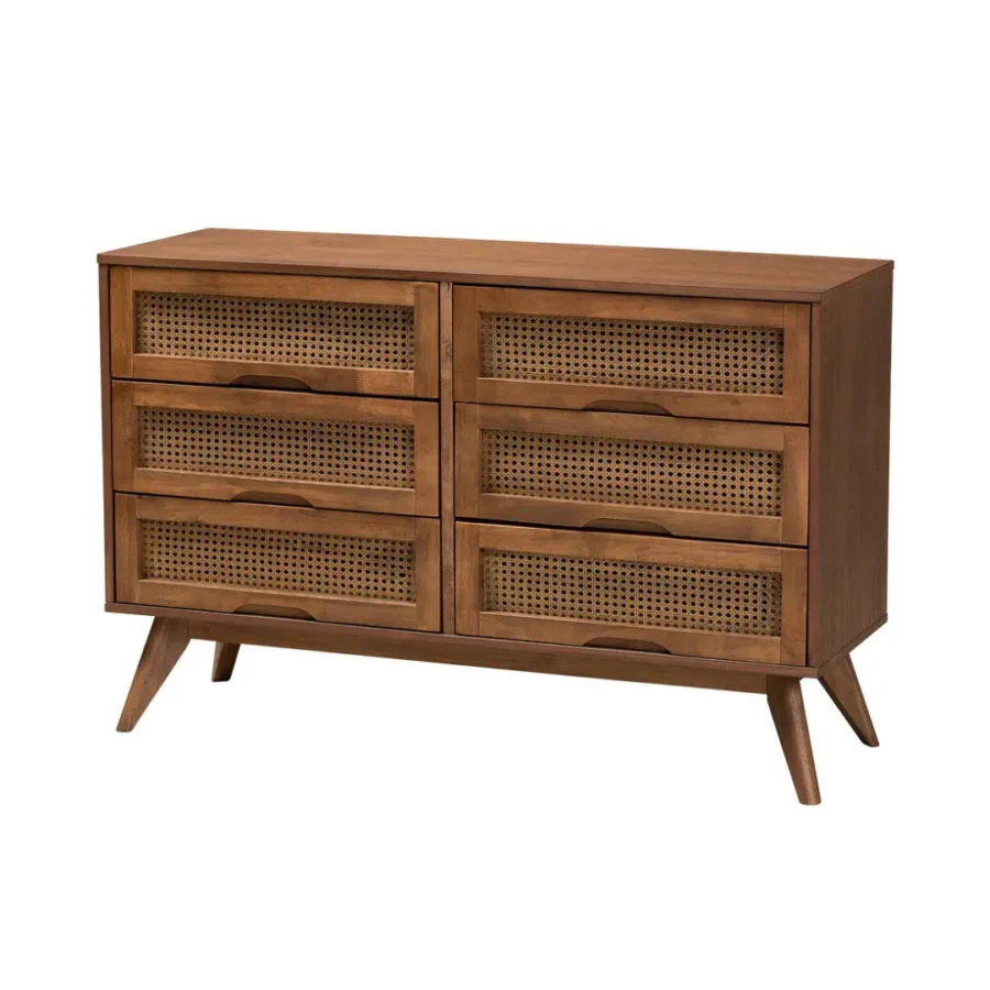 Nordic Bedroom Set (6) wooden dresser with 6 drawers for storage