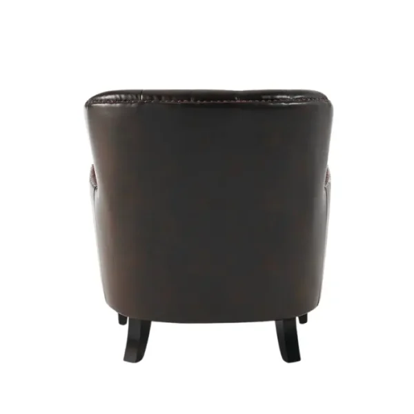 Saville Leather Club Chair (4) Saville Leather Club Chair back view