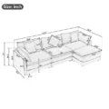 Amore Upholstered Sofa - Dimension Guide with Measurements