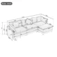 Amore Upholstered Sofa - Dimension Guide with Measurements