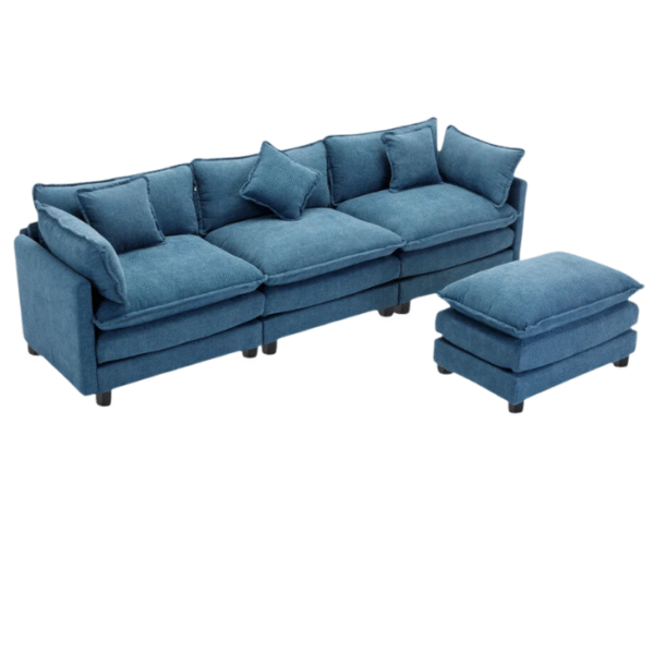 Amore Upholstered Sofa Amore Upholstered Sofa in a luxury living room setting, featuring a spacious, modern design with premium fabric upholstery, perfect for elegant homes in Pakistan and the UAE.