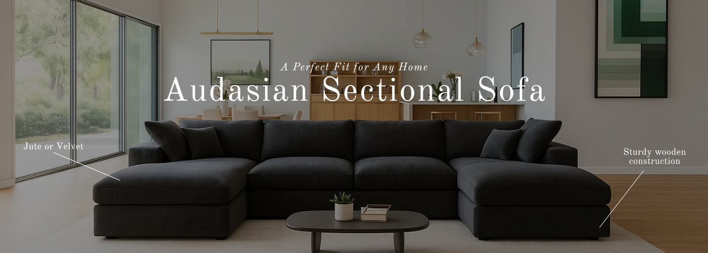 Audasian Sectional Sofa Banner.