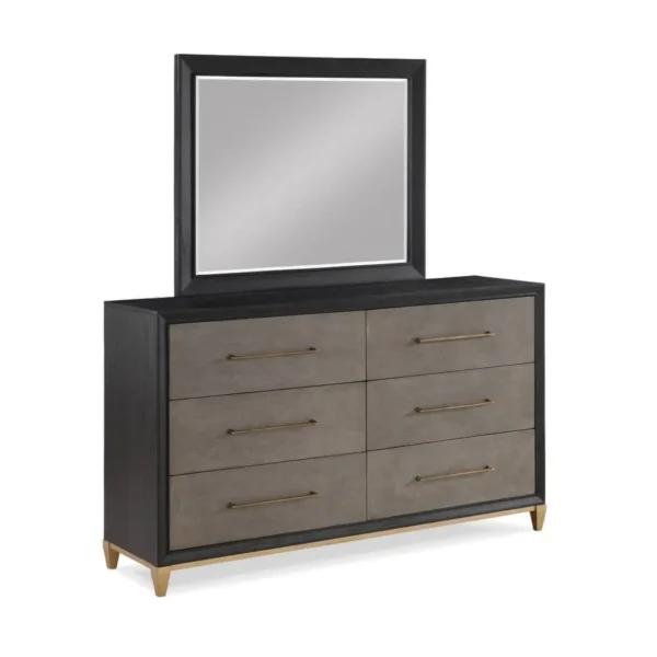 Aurelius Bedroom Set (4) wooden dresser with a mirror