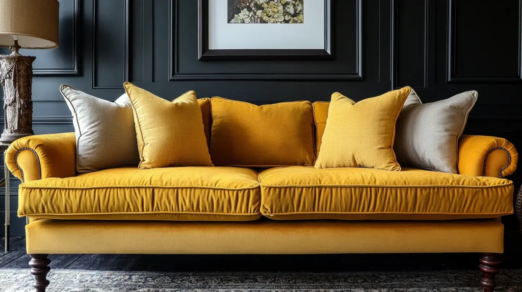 Bold Elegance Yellow 2 Seater Sofa