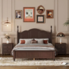 Cambridge estate bedroom set in walnut color front side wooden platform bed pakistan