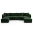 front view of green u shape sofa