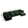 u shape sofa dimension
