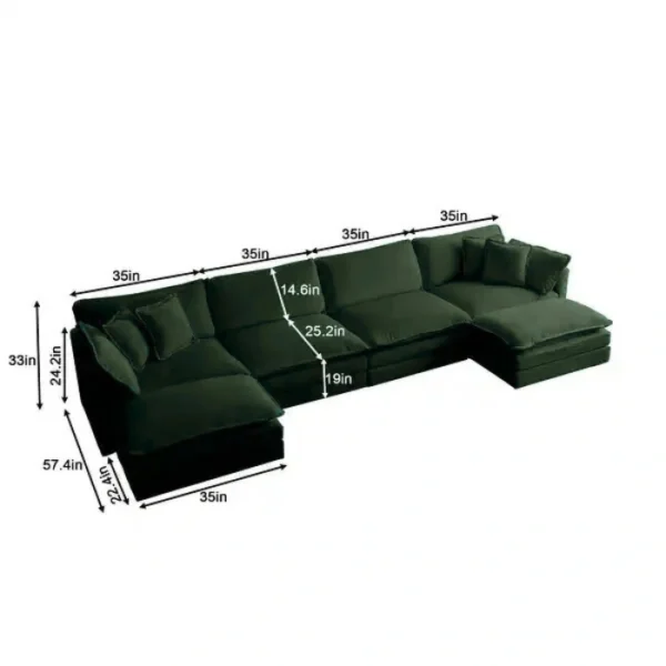 Croma U-Shaped Couch - 4 seater + 2 ottoman (3) u shape sofa dimension
