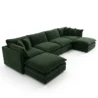 angled view of green u shape sofa