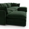 close view of side profile view of green sofa