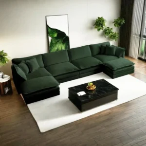 4 seater green U-Shaped Couch