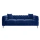 Front view of Gorten Velvet Sofa Blue Color, Velvet Fabric with background