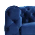 Gorten Velvet Sofa Blue Handle