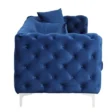 Gorten Velvet Sofa Blue Left Side