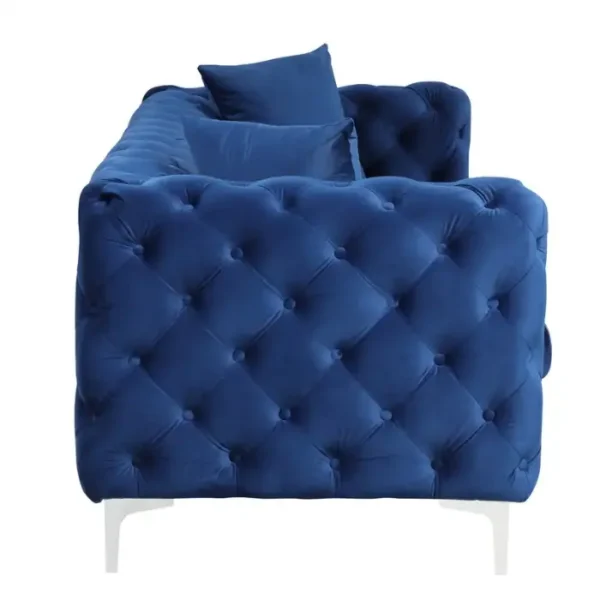Gorten Velvet Sofa Blue Left Side Gorten Velvet Sofa Blue Left Side