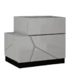 Angled view of side table in white background.