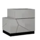 Angled view of side table in white background.
