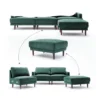 Macon Sectional Sofa Green 1