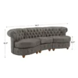 Noble Curved Sofa - Luxurious Tufted Design with Wooden Legs