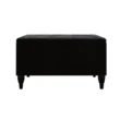 Black velvet bench front view.