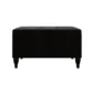 Black velvet bench front view.