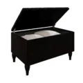 Obsidian Velvet Bed Bench Set (black) (4)