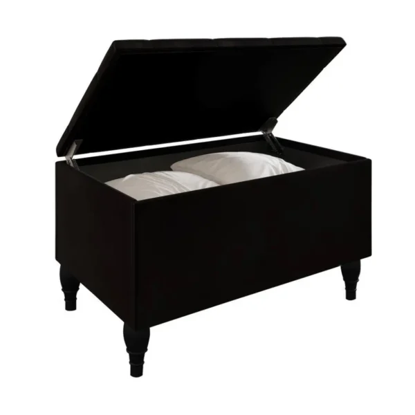 Obsidian Velvet Bed Bench Set (black) (4) Obsidian Velvet Bed Bench Set (black) (4)