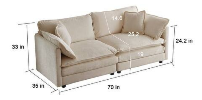 Diana Accent Couch dimensions
