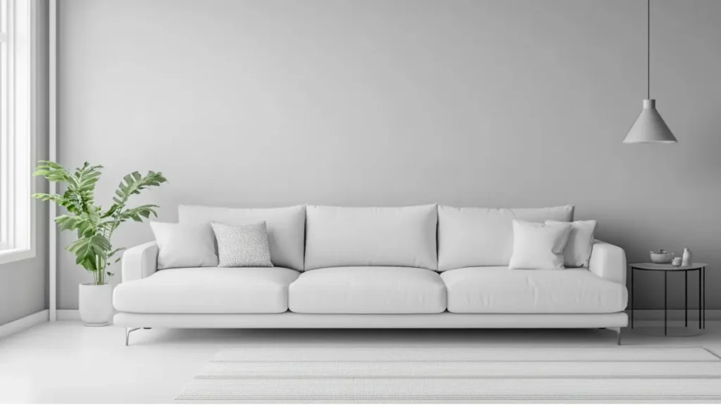 Sleek and sophisticated white sofa