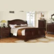 brown wooden bed in a modern bedroom