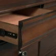 close view of wooden drawer