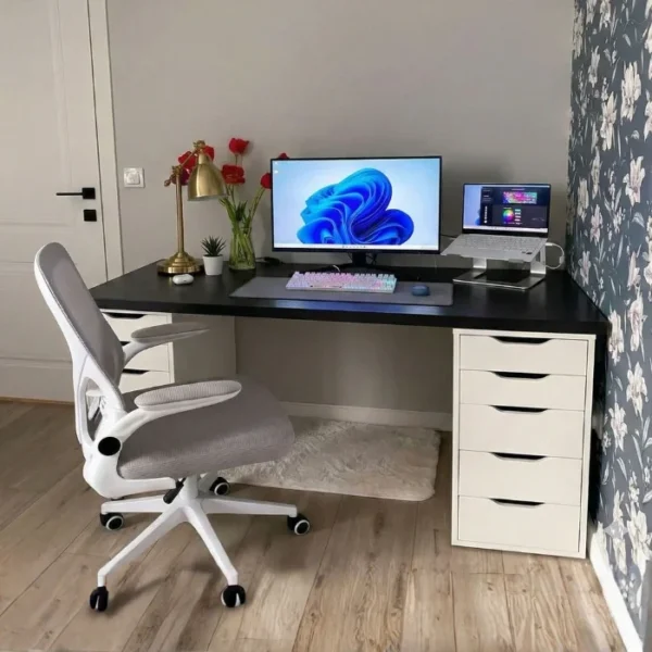 Alex Desk - Black (2)_ alex desk with matching chair and accessories