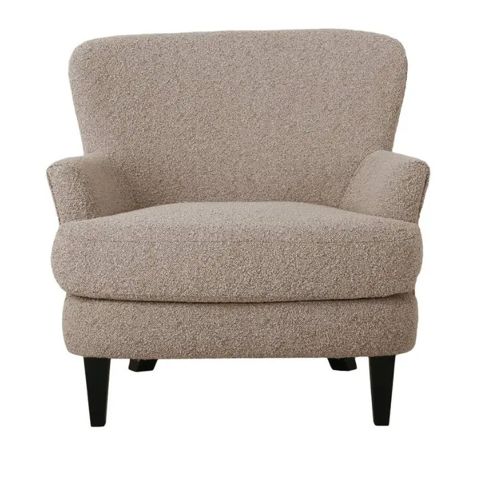 Front image of Cloudhaven Boucle Chair with Ottoman