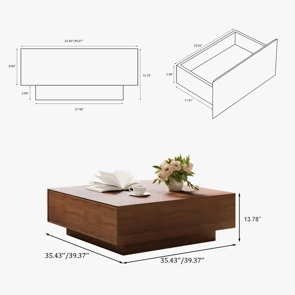 Vista Veneer Coffee Table Dimensions