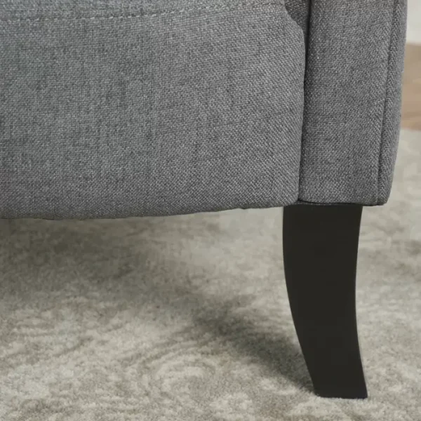 OSLO Wing Armchair Gray 5 oslo wingback chair close view